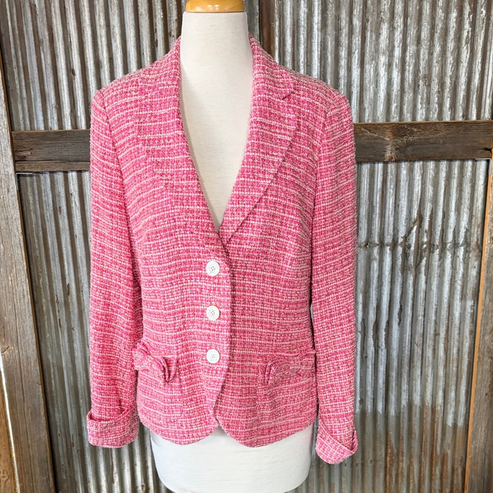 Rena Lange Pink Textured Blazer